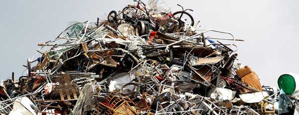 large pile of scrap metal